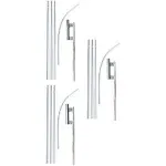 Swooper Flutter Flag Hardware-THREE 4 Piece Pole Kits with Ground Spikes