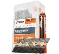 Paslode, Framing Nails and Fuel Pack, 650524, 3 inch x .120 Gauge, Smooth Brite, 1 Fuel Cell and 1,000 Nails