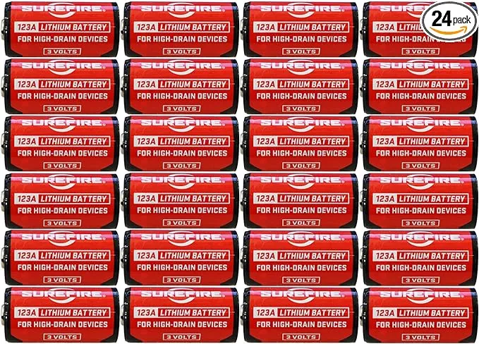 Surefire SF123A Box of 24 123A 3 Volt Lithium Batteries 24-Pack! EXP in 02/2033