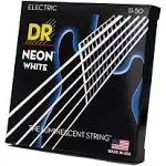 DR Strings Hi-Def Neon White Colored Electric Guitar Strings: Heavy 11-50