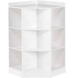 RiverRidge - Kids 6-Cubby, 3-Shelf Corner Cabinet - White