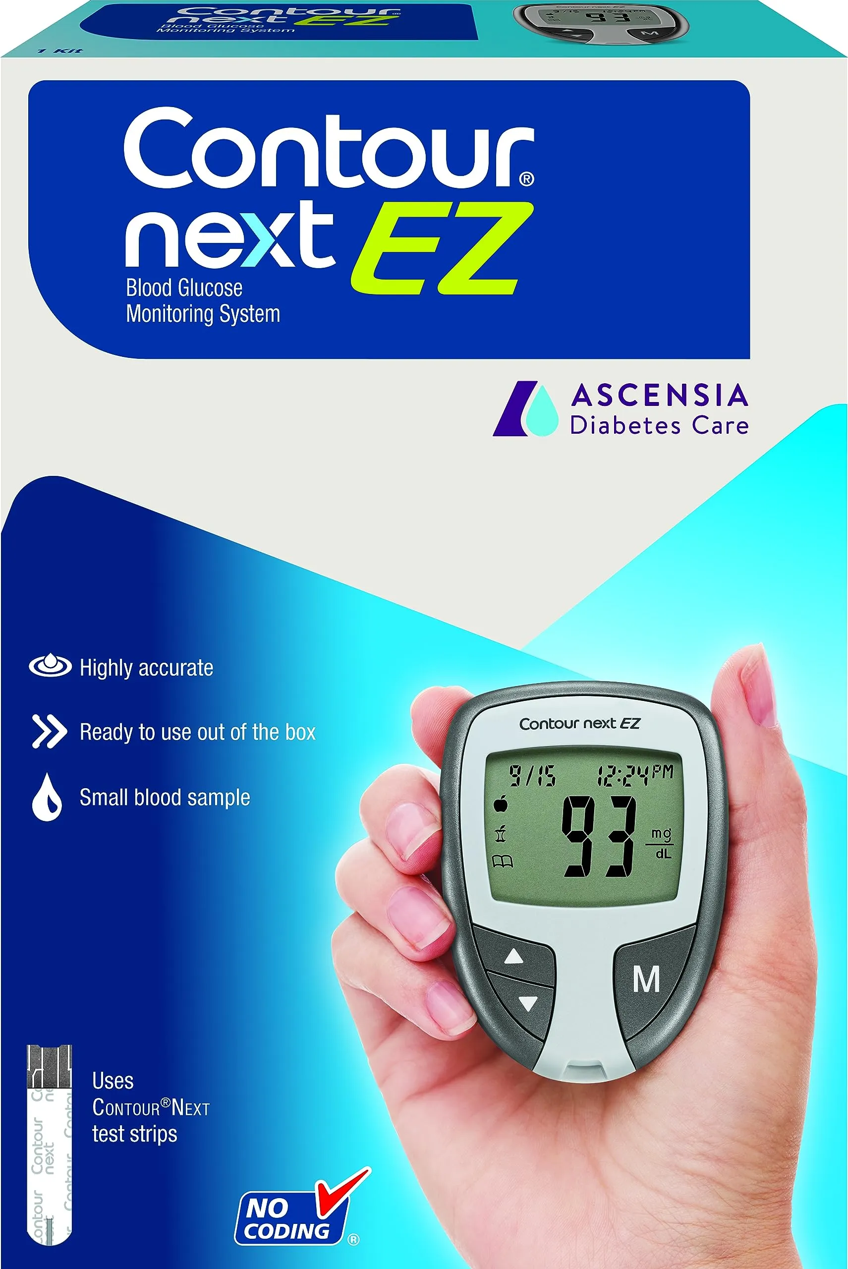 BRAND NEW Bayer 9628 Contour Next EZ Blood Glucose Monitoring System