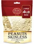 Spicy World Skinless Peanuts Blanched Raw Peanuts Uncooked Unsalted 4 Pound 64oz All Natural USA Grown