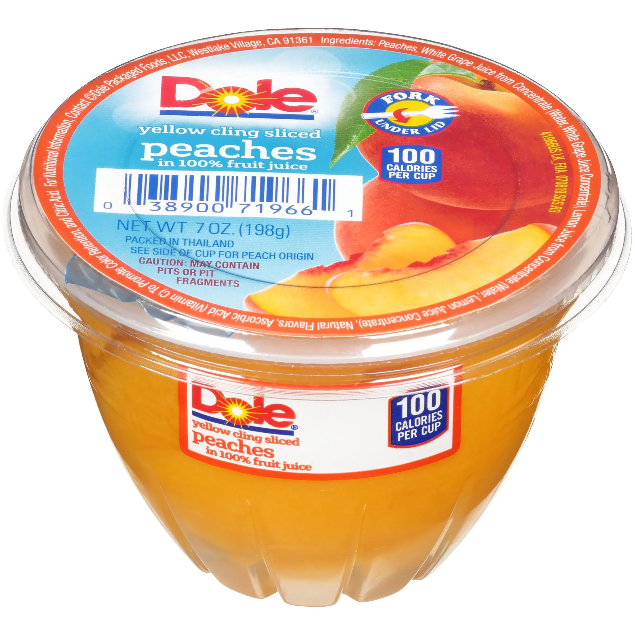 Dole Yellow Cling Sliced Peaches Cup