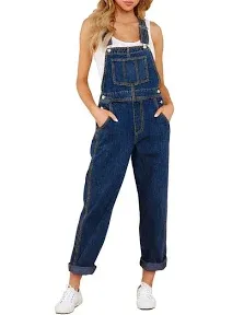 LookbookStore Women's Casual Stretch Denim Bib Overalls Pants Pocketed Jeans Jumpsuits