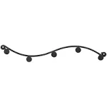 Spectrum Diversified Sweep Wall Hook Rack, 5 Hook Single Rack, Black