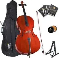 Cecilio Cello - Musical Instrument For Kids &amp; Adults w/Bow, Stand, Bag - Natural