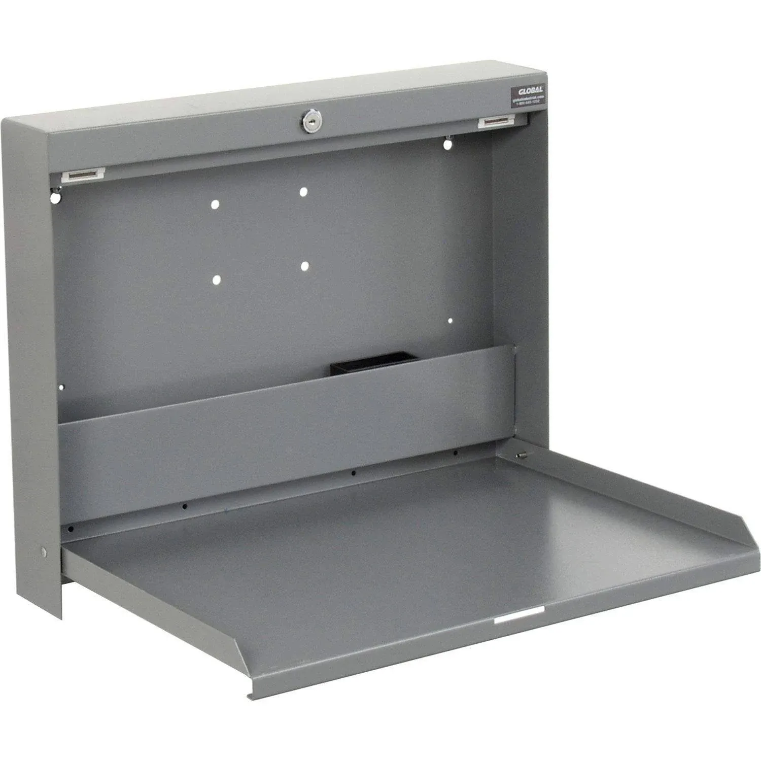 Global Industrial Folding Wall Mounted Shop Desk, Locking, 20" W x 3-3/8"D x 16-3 ...