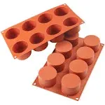 Silikomart SF119, 8-Compartment Flexible Silicone Cylinder Baking Mold