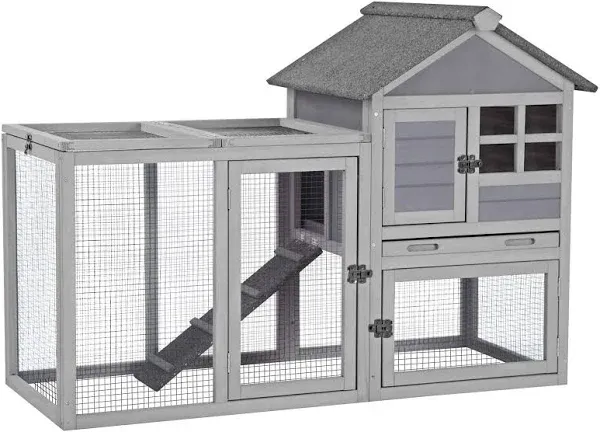 Aivituvin 51.6&#034; LRabbit Hutch Indoor Outdoor Bunny Cage Rabbit cage with Run,...