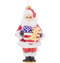 Christopher Radko Hand-Crafted European Glass Christmas Decorative Ornament, Thank A Vet Santa