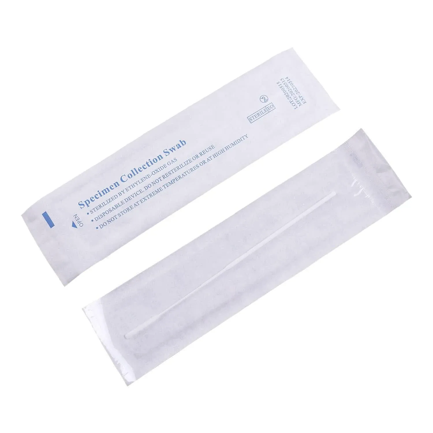 Nasopharyngeal Nylon Specimen Flocked Swab, 100 Pack Nasal Swabs Sterile Nasopharyngeal Swab Individually Wrapped, Nylon Flocking Tip Flocked Swab for Sampling