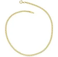 Women's KoolJewelry 14k Gold Diamond Weave Curb Chain Anklet