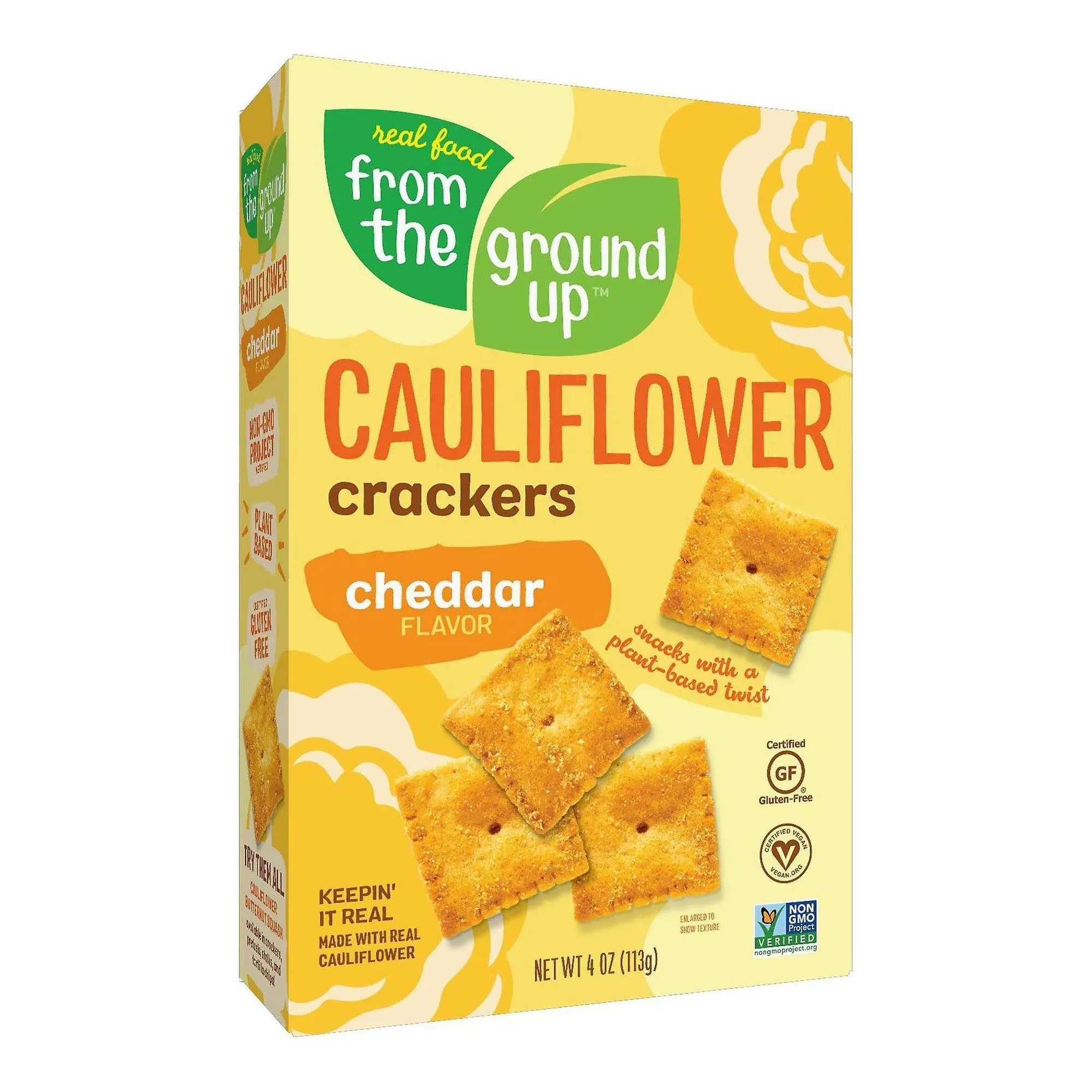 From The Ground Up Cauliflower Crackers - Cheddar