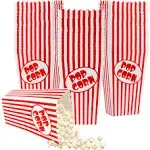 100 Pcs Popcorn Boxes for Party 5.5 Inches Tall Red &amp; White Striped Popcorn B...