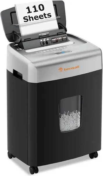 Bonsaii 110-Sheet Autofeed Paper Shredder, 30 Minutes Office Heavy Duty Shred...