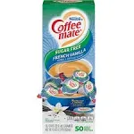 Nestle Coffee-Mate Coffee Creamer, Sugar Free French Vanilla, Liquid Creamer Singles, Pack of 50