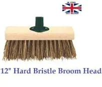 18 Inches Push Broom Outdoor- Heavy Duty Broom with 63&#034; Long Handle for Deck ...