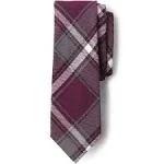 Lands' End Kids Plaid to Be Tied Tie - Burgundy/Gray Plaid