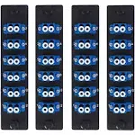 VFLTOOL 4 Pack Fiber Patch Panel Enclosure - 6 Duplex LC Adapters, 12 Fiber Optic Ports, LGX Compatible, LC UPC Blue, Single Mode and Multimode Compatible for 1.25G/10GB OS1-2/OM1-3 Networks