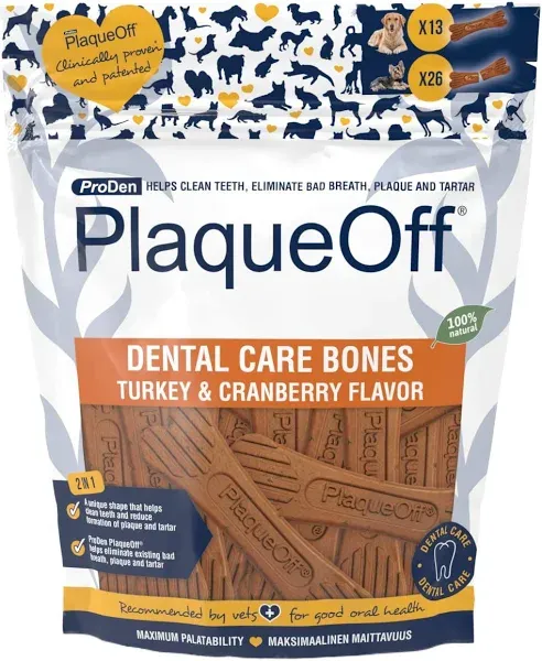 ProDen PlaqueOff Dental Turkey & Cranberry Dog Bones - 17 oz