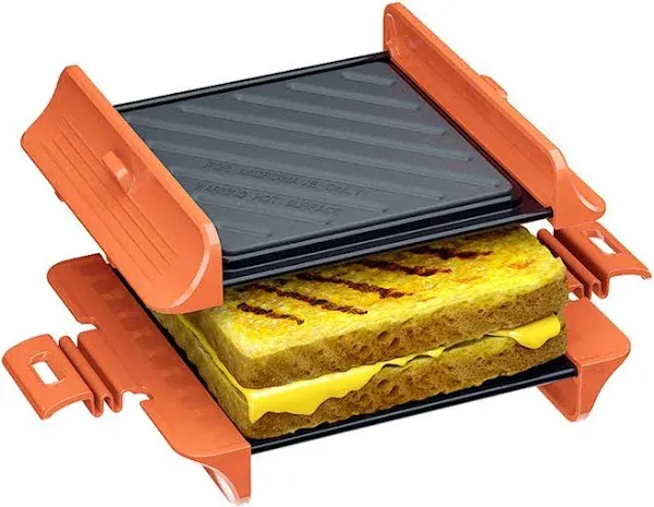 Microwave Sandwich Maker | Panini Press | Orange+black 