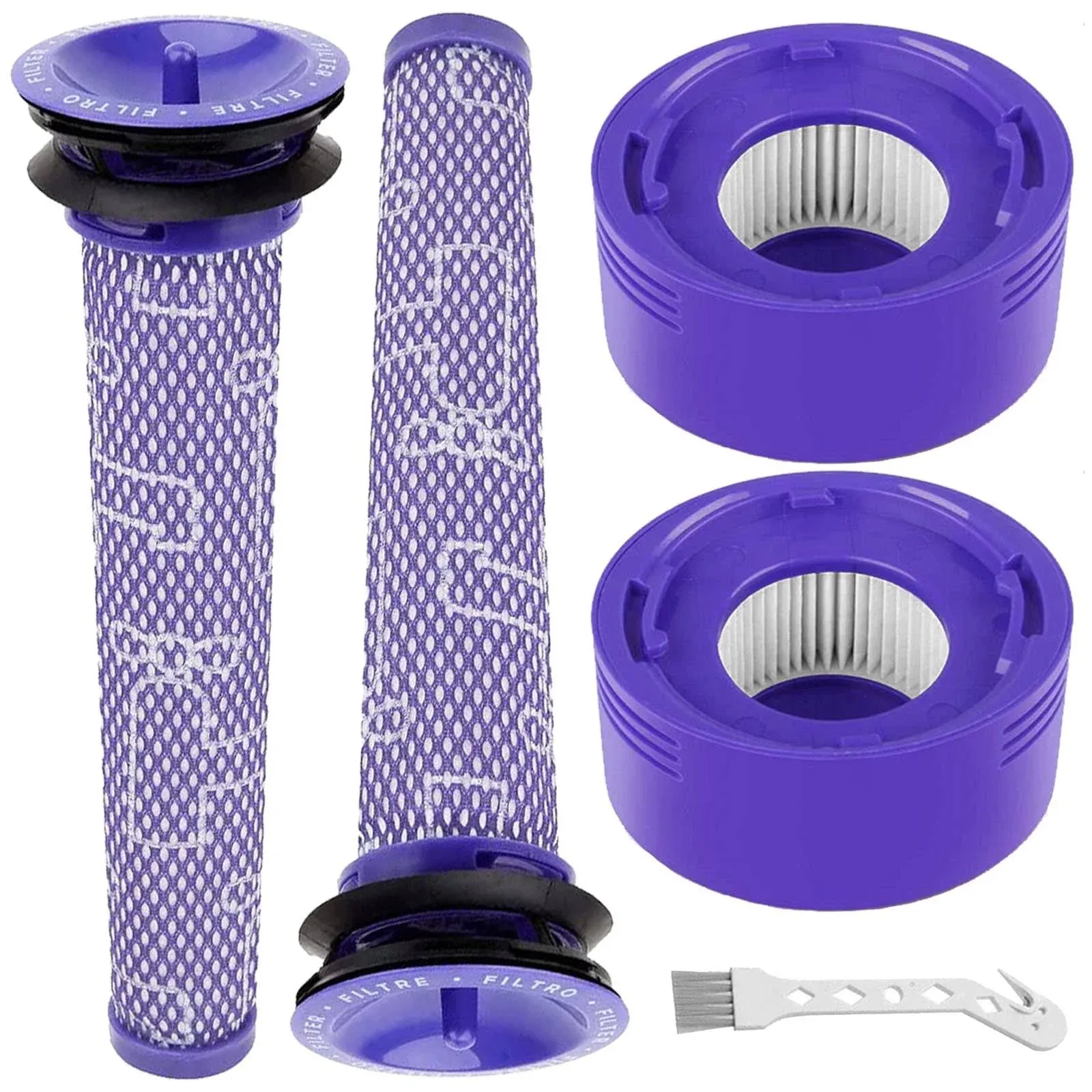 Tivcroxs 4 Pack V8 Vacuum Filters Replacement Kit Compatible with Dyson V7, V8 Animal and Absolute Vacuum, Compare to Part 965661-01 and 967478-01, 2