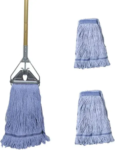 Loop-end String Wet Mop ,Heavy Duty Cotton Mop,Commercial Industrial Grade Mop for Floor Cleaning