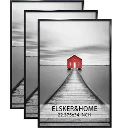 ELSKER&HOME 18x24 Poster Frame 3 Pack, Black Picture Frame for Horizontal or Vertical Wall Mounting