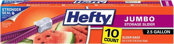 Hefty Slider 2.5 Gallon Jumbo Storage Bags