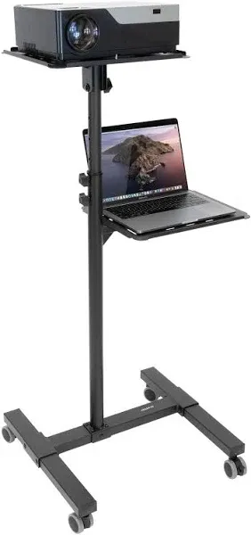 Mount-it! Mobile Projector Stand, Height-adjustable Laptop And Projector Cart