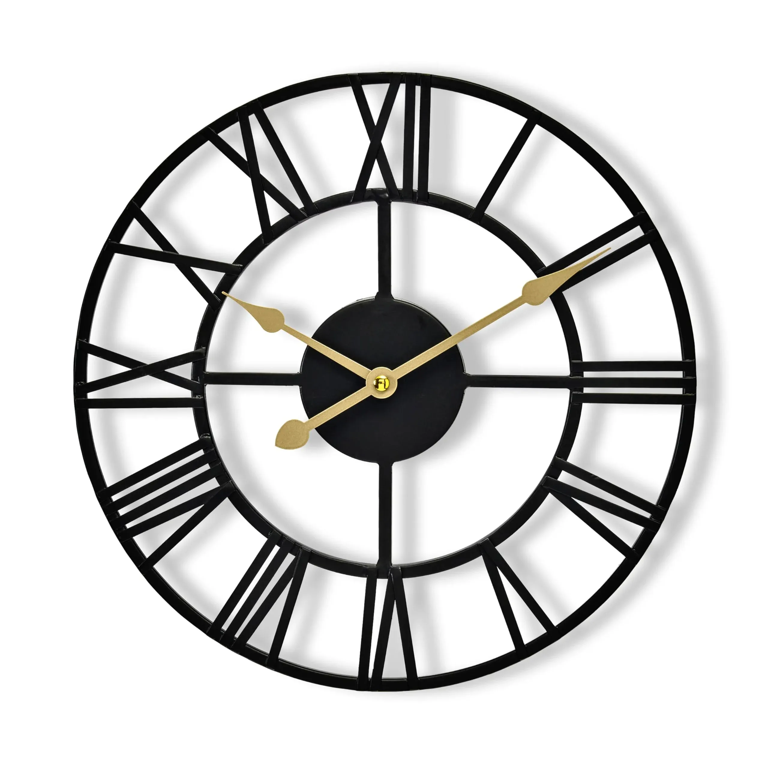 Sorbus Large Decorative Round Analog Wall Clock Battery Operated with Roman Numeral - 12 inch, Size: 12 inch Diameter, Black