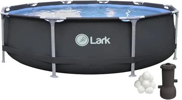 Lark Rustproof 12' ft. x 30" inch Fiberglass Frame Backyard Above Ground Swimming Pool with 530-Gallon Filtration Pump