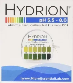 HYDRION Ph 15 Foot Roll with Chart and Dispenser 5.5-8.0 Ph Range