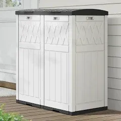 DWVO 66 Gallon Double-Bin Outdoor Trash Can