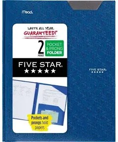 Five Star 2-Pocket Stay-Put Plastic Folder