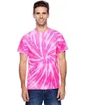 Tie-Dye CD110 Adult 100% Cotton Twist Tie-Dyed T-Shirt - Neon Bubblegum - S