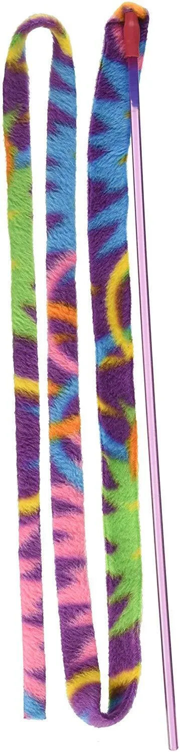 Cat Dancer Charmer Wand Colorful Interactive Teaser Toy for Cats - 2 Pack