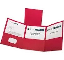 Oxford Tri-Fold Folder w/3 Pockets\xa0 LTR-Size Red 59811 (Box of 20)