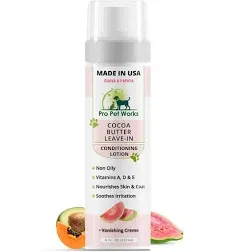 5 in 1 Cocoa Butter Leave-in Conditioner Lotion for Dogs & Cats-Pet Hot Spot Cream & Balm for Allergies, dermatosis, Paw Fungus Or Dry Itchy Skin-Helps Heal Small Cuts & Abrasions