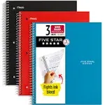 Five Star Wirebound Notebook, 3-Subject, Wide/Legal Rule, Assorted Cover Color, (150) 10.5 x 8.63 Sheets, 3/Pack