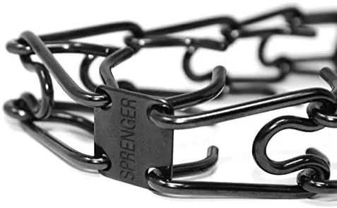 Herm Sprenger Black Stainless Steel Prong Dog Training Collar