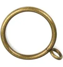 Antique Brass Curtain Rings with Eyelets for Up to 3/4-inch Curtain Rods (Set of 30 PCS Curtain Rings) (1 inch Inner Diameter)