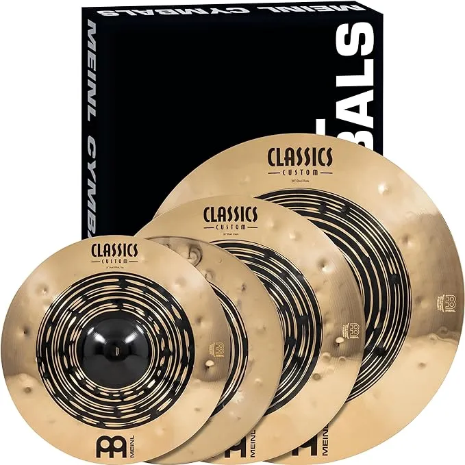 Meinl Cymbals Classics Custom Dual Complete Cymbal Set Box Pack, Dark and Brilliant Finish — Made in Germany — for Rock, Metal and Fusion, 2-Year Warranty (CCDU141620)