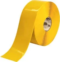 4" Yellow Tape with Black Center Line - 100' Roll