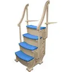 Confer Above Ground Curve Pool Steps, Blue, Size: Step Only