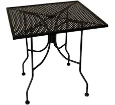 American Tables & Seating ALM30 Outdoor Table, Round Mesh Top with Umbrella Hole, Powder Coat, 30" Diameter, 29" Height, Black