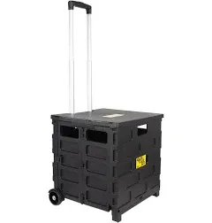 dbest products Quik Cart Pro Wheeled Rolling Crate Teacher Utility with seat ...