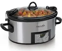 Crockpot 6-Qt Cook/Carry Programmable Slow Cooker-Digital Timer, Stainless Steel