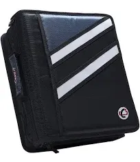 Case It 1.5&#034; Dual 2-In-1 D-Ring Z-shaped Zipper Binder 3&#034; Capacity Black Z-176